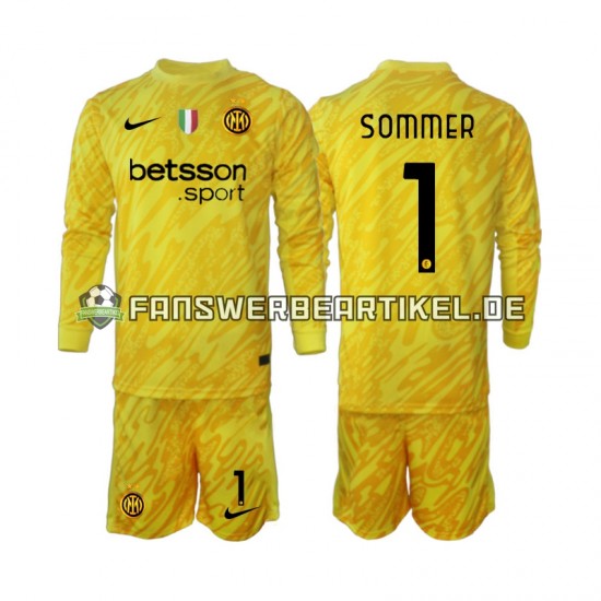 Yann Sommer 1 Torwart Trikot Inter Mailand Kinder Auswärtsausrüstung 2024-2025 Langarm