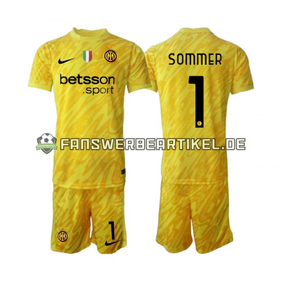 Yann Sommer 1 Torwart Trikot Inter Mailand Kinder Auswärtsausrüstung 2024-2025 Kurzarm