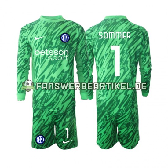 Yann Sommer 1 Torwart Trikot Inter Mailand Kinder Heimausrüstung 2024-2025 Langarm