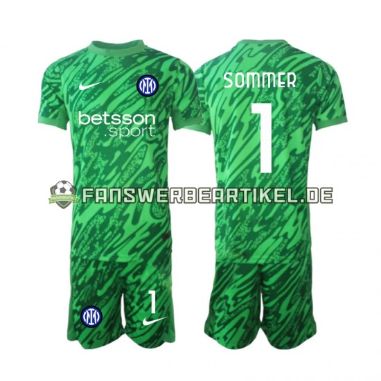 Yann Sommer 1 Torwart Trikot Inter Mailand Kinder Heimausrüstung 2024-2025 Kurzarm