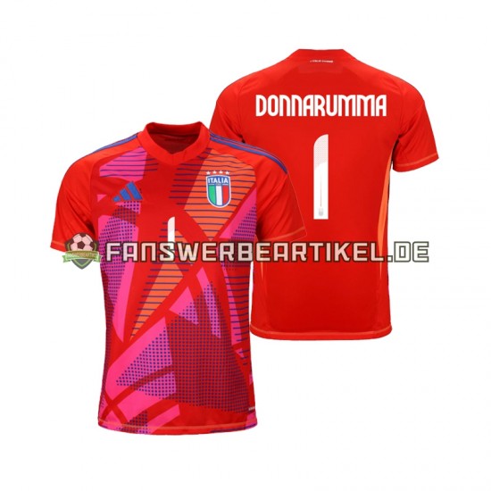 Gianluigi Donnarumma 1 Torwart Trikot Italien Herren Ausweich ausrüstung Rot Euro 2024 Kurzarm