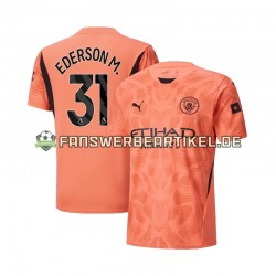 Ederson Moraes 31 Torwart Trikot Manchester City Herren Auswärtsausrüstung 2024-2025 Kurzarm