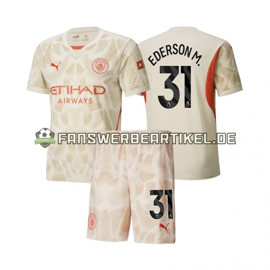 Ederson Moraes 31 Torwart Trikot Manchester City Kinder Ausweich ausrüstung 2024-2025 Kurzarm