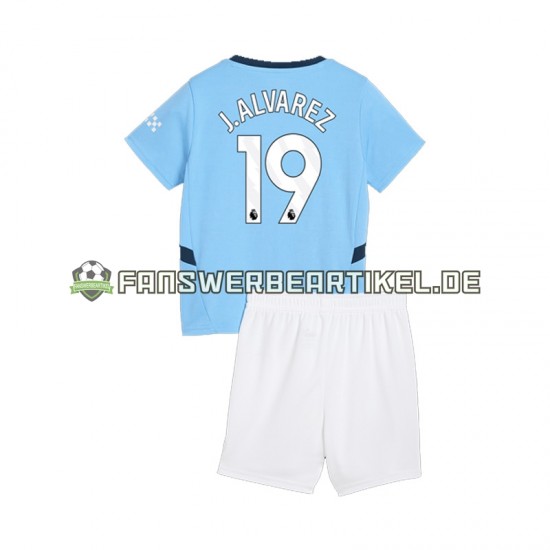 Julian Alvarez 19 Trikot Manchester City Kinder Heimausrüstung 2024-2025 Kurzarm