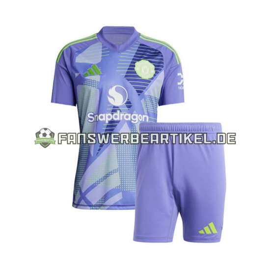 Torwart Trikot Manchester United Kinder Heimausrüstung 2024-2025 Kurzarm