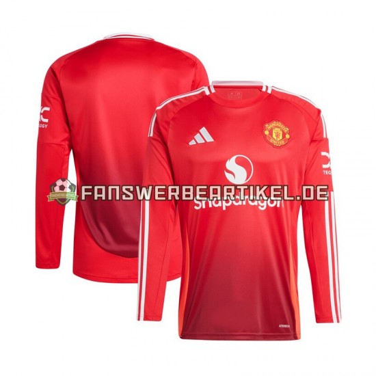 Trikot Manchester United Herren Heimausrüstung Rot 2024-2025 Langarm