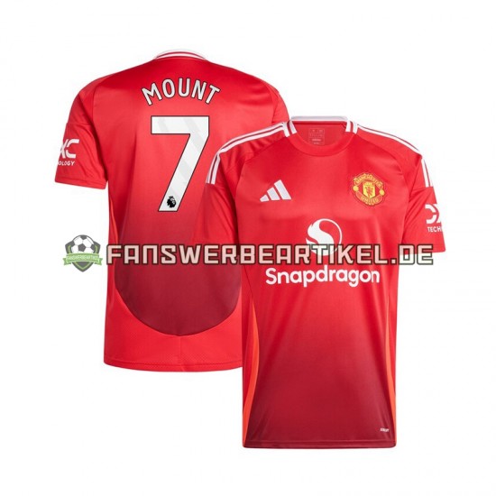 Mason Mount 7 Trikot Manchester United Herren Heimausrüstung Rot 2024-2025 Kurzarm