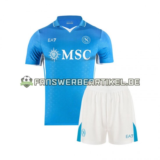 Trikot SSC Neaples Kinder Heimausrüstung 2024-2025 Kurzarm