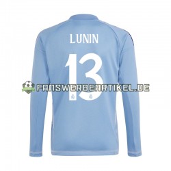 Andriy Lunin 13 Torwart Trikot Real Madrid Herren Heimausrüstung Blau 2024-2025 Langarm