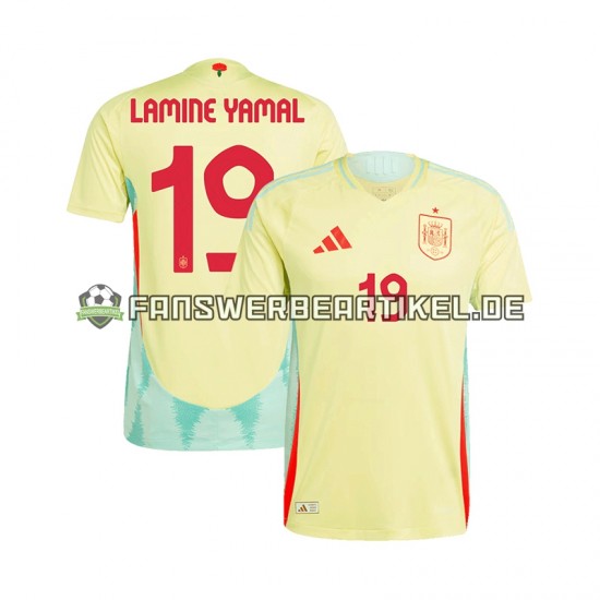 LAMINE YAMAL 19 Trikot Spanien Herren Auswärtsausrüstung Euro 2024 Kurzarm