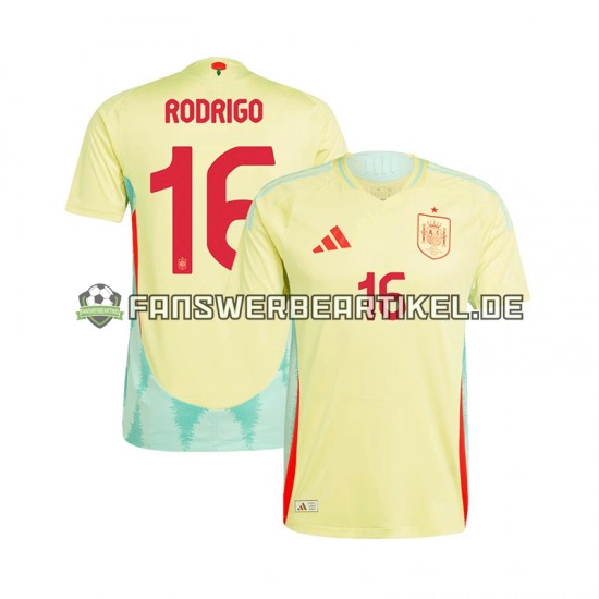 RODRIGO 16 Trikot Spanien Herren Auswärtsausrüstung Euro 2024 Kurzarm