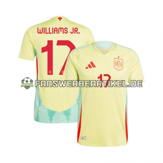 WILLIAMS JR 17 Trikot Spanien Herren Auswärtsausrüstung Euro 2024 Kurzarm