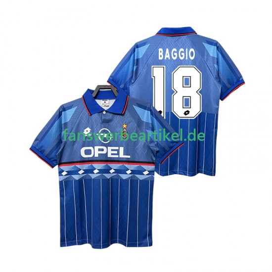 BAGGIO 18 Retro 1995 1996 Trikot AC Mailand Herren Auswärtsausrüstung Kurzarm