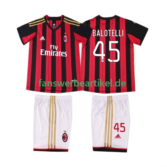 BALOTELL 45 Retro 2013 2014 Trikot AC Mailand Kinder Heimausrüstung Kurzarm