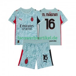 Mike Maignan 16 Torwart Trikot AC Mailand Kinder Heimausrüstung 2025-2026 Kurzarm