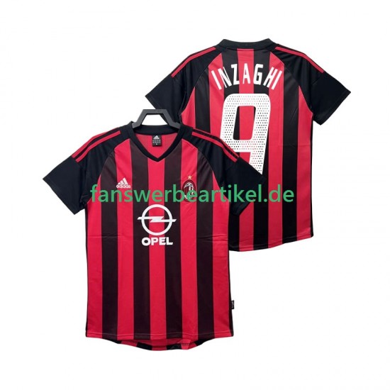 INZAGHI 9 Retro 2002 2003 Trikot AC Mailand Herren Heimausrüstung Kurzarm