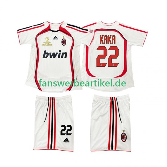KAKA 22 Retro 2007 Trikot AC Mailand Kinder Auswärtsausrüstung 2006 Kurzarm