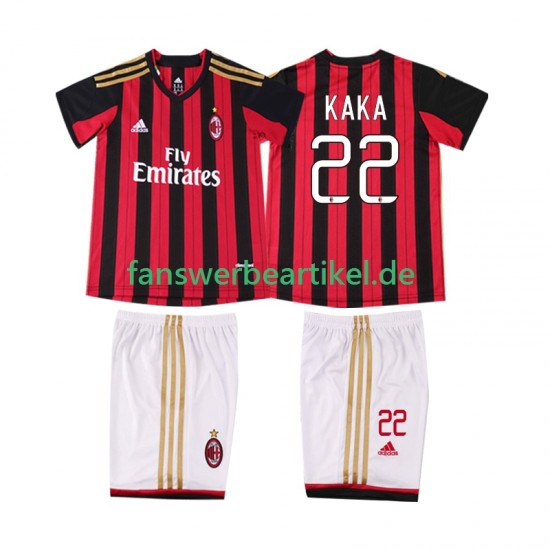 KAKA 22 Retro 2013 2014 Trikot AC Mailand Kinder Heimausrüstung Kurzarm