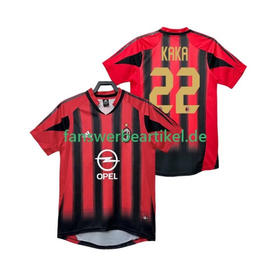 KAKA 22 Retro 2005 Trikot AC Mailand Herren Heimausrüstung 2004 Kurzarm