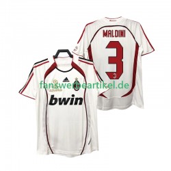 MALDINI 3 Retro 2007 Trikot AC Mailand Herren Auswärtsausrüstung 2006 Kurzarm