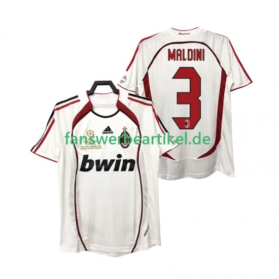 MALDINI 3 Retro 2007 Trikot AC Mailand Herren Auswärtsausrüstung 2006 Kurzarm