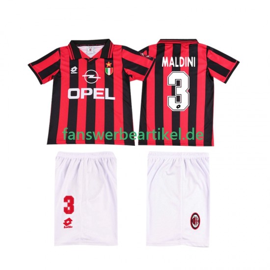 MALDINI 3 Retro 1996 1997 Trikot AC Mailand Kinder Heimausrüstung Kurzarm
