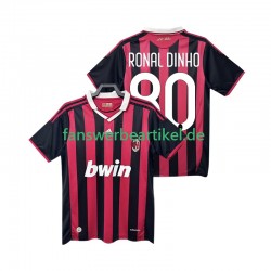 RONALDINHO 80 Retro 2009 Trikot AC Mailand Herren Heimausrüstung 2010 Kurzarm