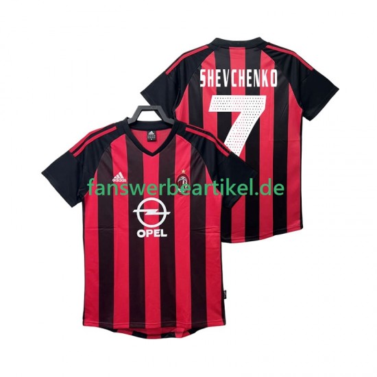 SHEVCHENKO 7 Retro 2002 2003 Trikot AC Mailand Herren Heimausrüstung Kurzarm