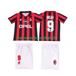 WEAH 9 Retro 1996 1997 Trikot AC Mailand Kinder Heimausrüstung Kurzarm