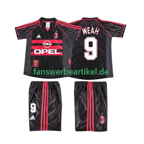 WEAH 9 Retro 1998 Trikot AC Mailand Kinder Ausweich ausrüstung 1999 Kurzarm