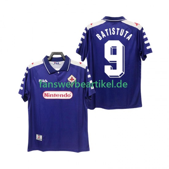 BASTUTA 9 Retro 1998 Trikot AC Florenz Herren Heimausrüstung 1999 Kurzarm