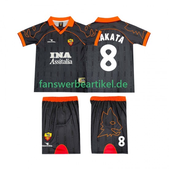 NAKATA 8 Retro 2000 Trikot AS Rom Kinder Auswärtsausrüstung 1999 Kurzarm