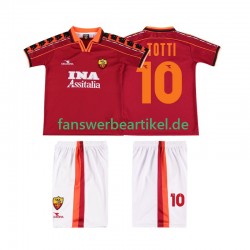 TOTTI 10 Retro 1998 Trikot AS Rom Kinder Heimausrüstung 1999 Kurzarm