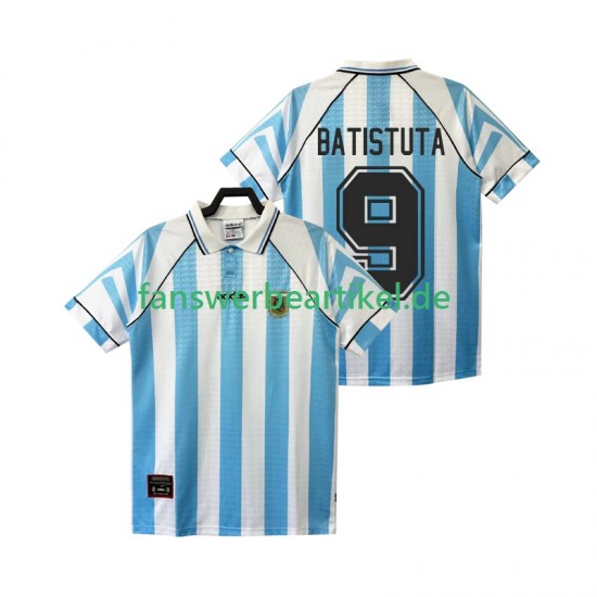 BATISTUTA 9 Retro 1996 1997 Trikot Argentinien Herren Heimausrüstung Kurzarm