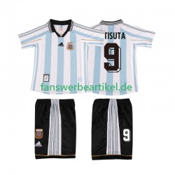 BATISUTA 9 Retro 1998 Trikot Argentinien Kinder Heimausrüstung Kurzarm