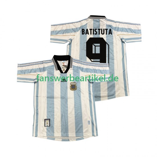 BATISUTA 9 Retro 1998 Trikot Argentinien Herren Heimausrüstung Kurzarm