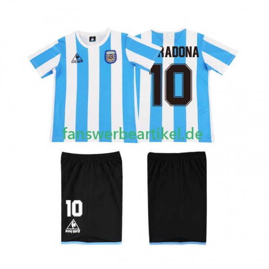 MARADONA 10 Retro 1986 Trikot Argentinien Kinder Heimausrüstung Kurzarm