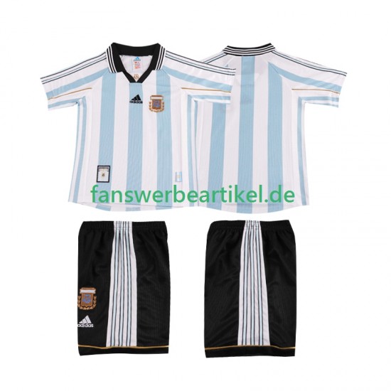 Retro 1998 Trikot Argentinien Kinder Heimausrüstung Kurzarm