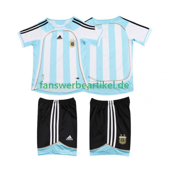 Retro 2007 Trikot Argentinien Kinder Heimausrüstung 2006 Kurzarm
