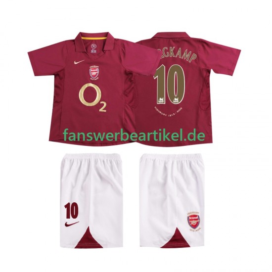 BERGKAMP 10 Retro 2005 Trikot Arsenal Kinder Heimausrüstung 2006 Kurzarm