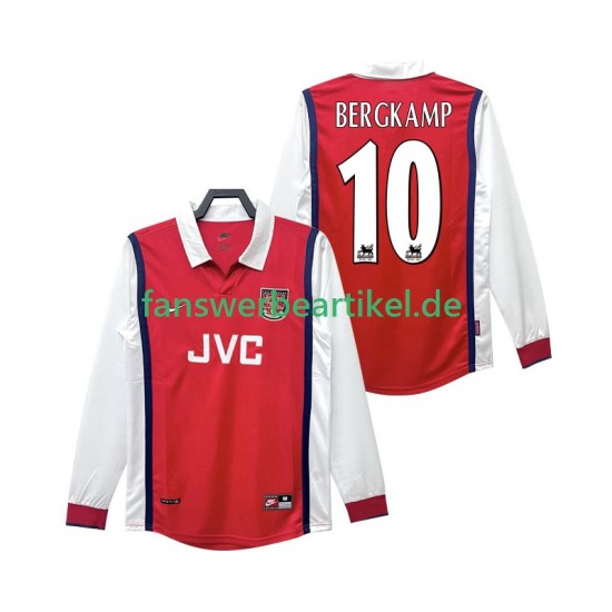 BERGKAMP 10 Retro 1998 Trikot Arsenal Herren Heimausrüstung 1999 Langarm