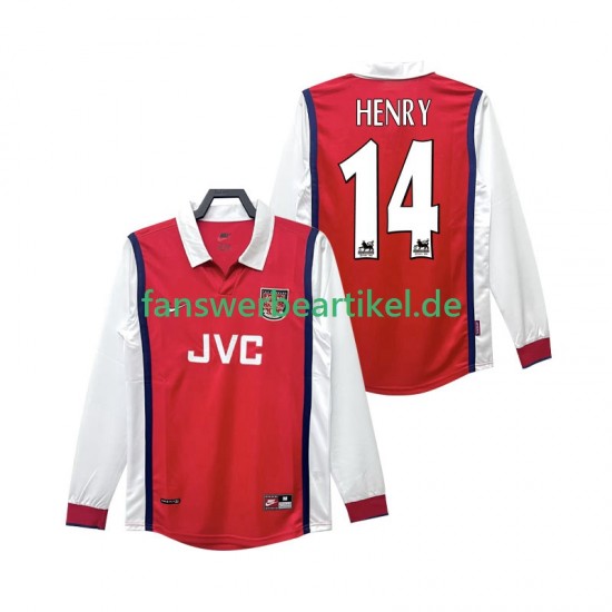 Henry 14 Retro 1998 Trikot Arsenal Herren Heimausrüstung 1999 Langarm