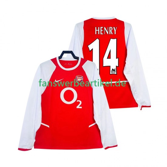 Henry 14 Retro 2002 2003 Trikot Arsenal Herren Heimausrüstung Langarm