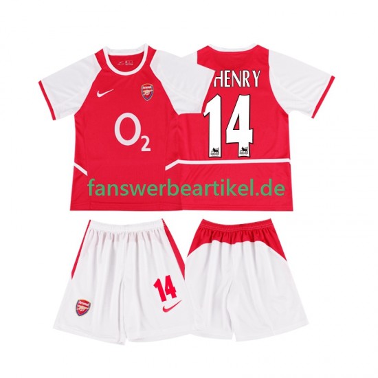 Thierry Henry 14 Retro 2002 2003 Trikot Arsenal Kinder Heimausrüstung Kurzarm