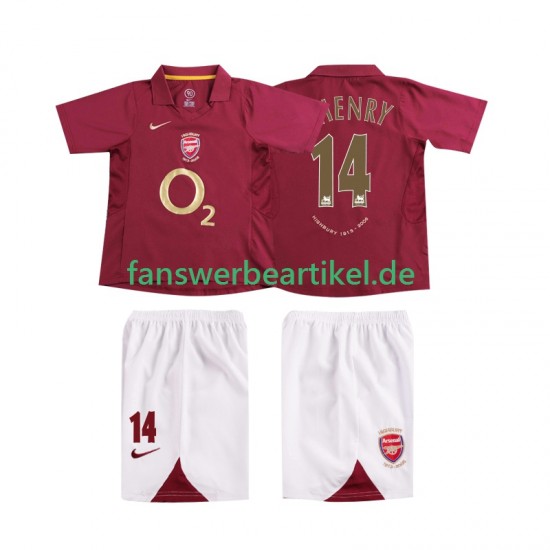 Thierry Henry 14 Retro 2005 Trikot Arsenal Kinder Heimausrüstung 2006 Kurzarm