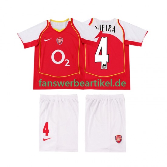 VIEIRA 4 Retro 2005 Trikot Arsenal Kinder Heimausrüstung 2004 Kurzarm