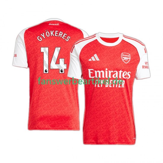 Viktor Gyokeres 14 Trikot Arsenal Herren Heimausrüstung 2025-2026 Kurzarm