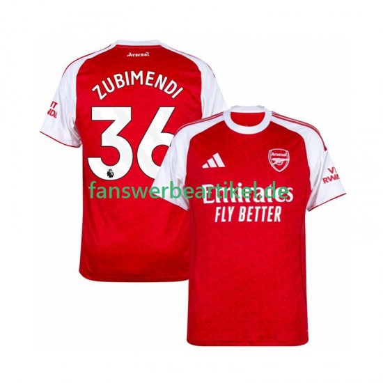 Zubimendi 36 Trikot Arsenal Herren Heimausrüstung 2025-2026 Kurzarm