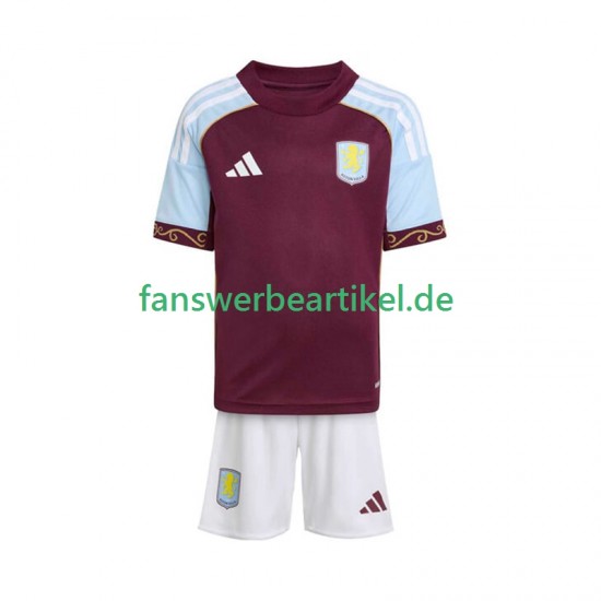 Trikot Aston Villa Kinder Heimausrüstung 2025-2026 Kurzarm