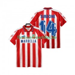 SIMEONE 14 Retro 1995 Trikot Atlético Madrid Herren Heimausrüstung 1994 Kurzarm